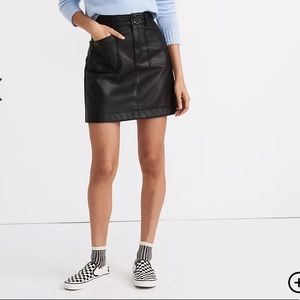 Madewell Vegan Leather a-line mini skirt